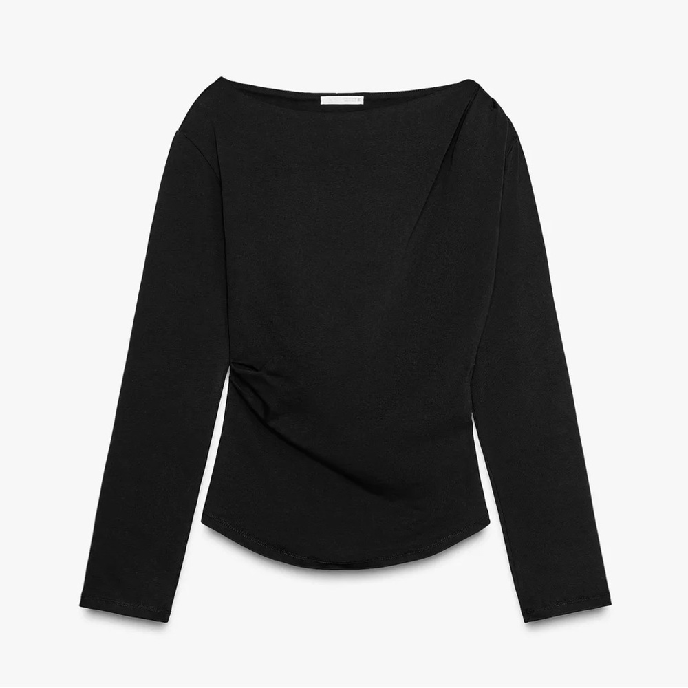 Zara Elegant Black Long Sleeve Tee